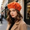 Embroidered Halloween Beret for Adults and Teens, Soft Fabric Hat for Party Dressing, Photos, and Fall Wear Style