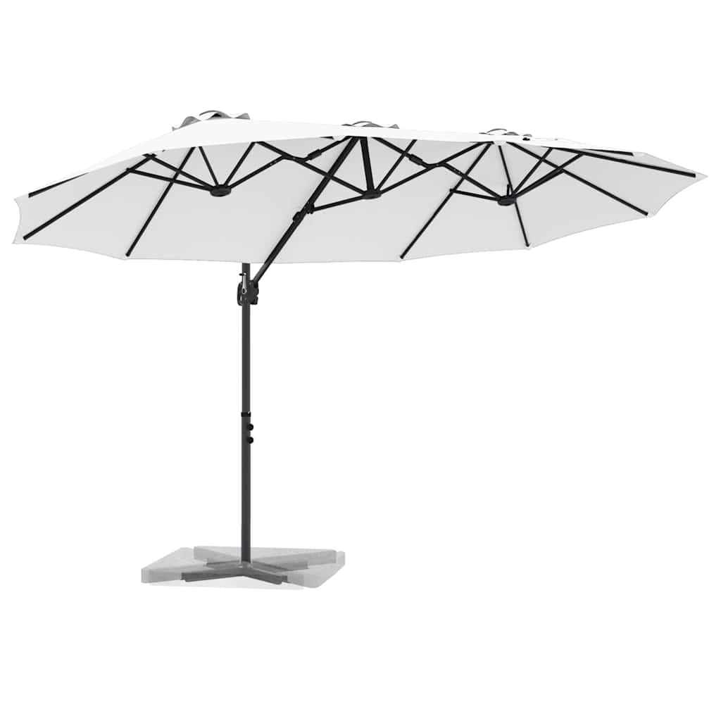 Sonnenschirm Sand 372 x 198 x 243 cm Polyester und Aluminium