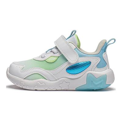 Li Ning Sapatos Casuais Confortáveis Antiderrapantes Duráveis de Cano Baixo Tênis Infantil Branco Verde Azul YKNU020-7