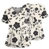 Women's Casual Printed V-Neck Pocket Side Slit Short Sleeved Top Short Sleeved Top