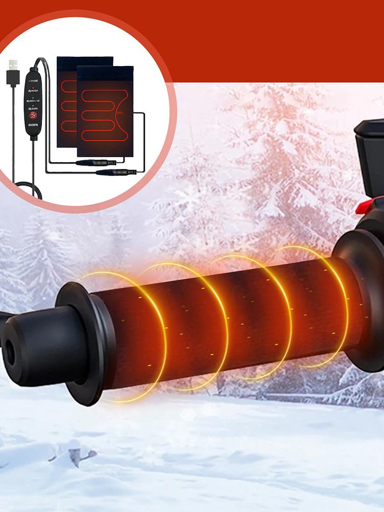 Motorcycle Heated Grips Cover USB Electric Heating Bicycle Motorbike Motorcross Handle Handlebar Warmer Removable Grips
