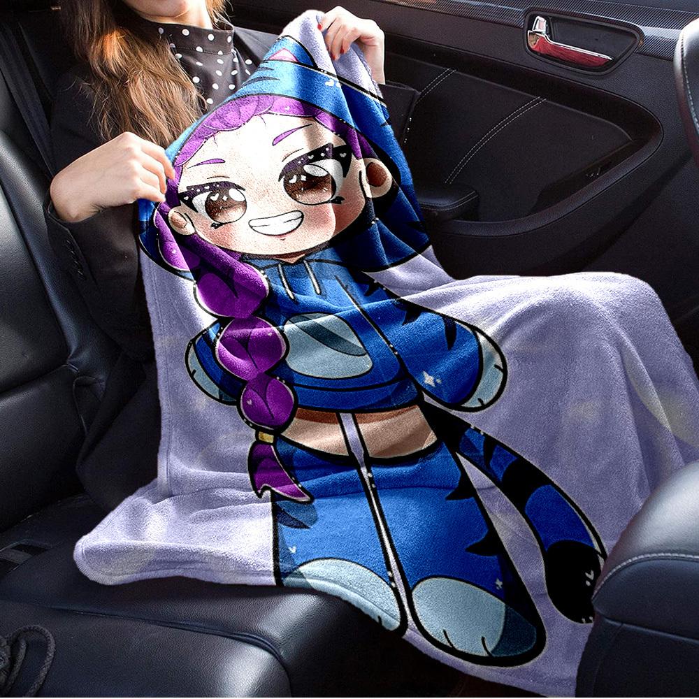 Groupe de Filles Anime K-POP Couverture Douce et Chaude Quatre Saisons Couvre-lit Épais en Tricot Polyester Toutes Saisons pour Lit, Camping, Voyage Cadeau Parfait