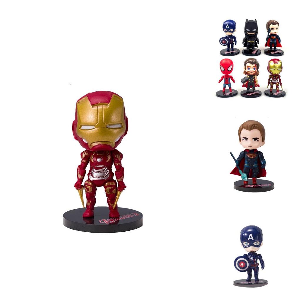 Figure Decorazione Torta di Compleanno Affascinanti degli Avengers Inclusi Iron Man E Captain America Per le Celebrazioni dei Bambini