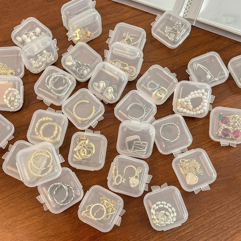 Clear Plastic Mini Square Jewelry Box For Necklaces And Bracelets Lightweight Storage For Daily Use And Gift Packaging
