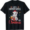 I Want A Hippopotamus For Christmas Xmas Hippo for Kid Women T-Shirt(1)
