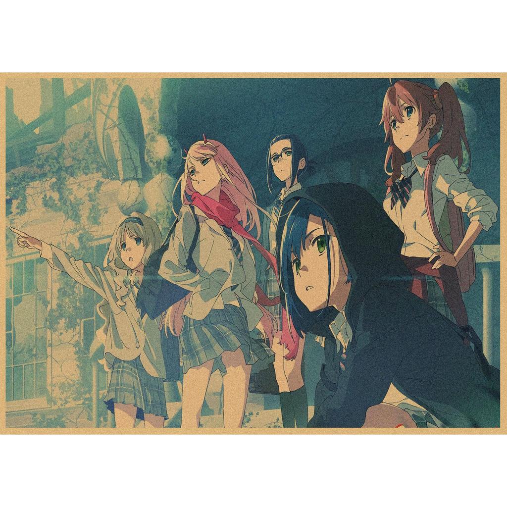 National Team DARLING In the FRANXX Retro Kraft Paper Anime Poster 261 for Wall Decoration