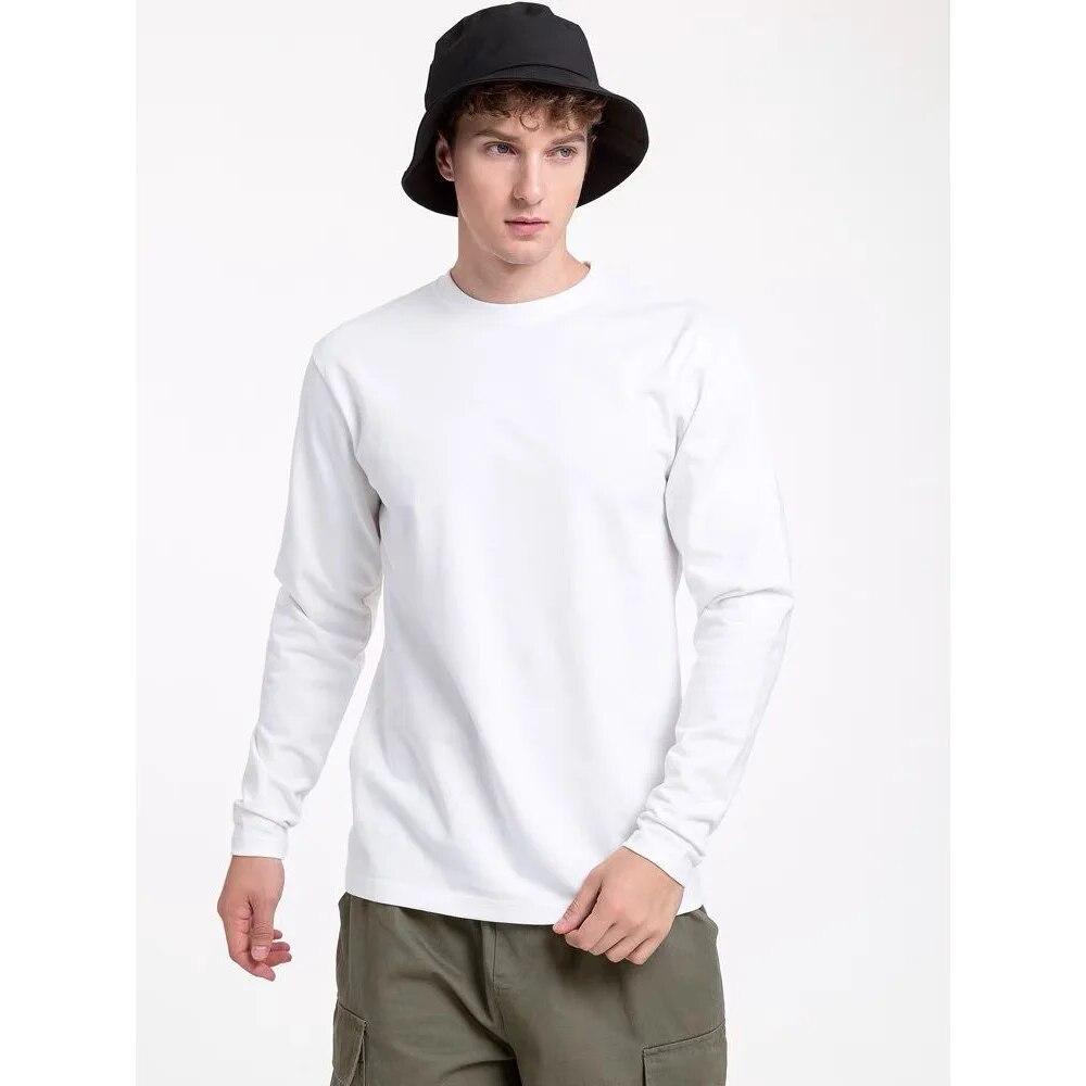 100% Cotton Multi Colors Men's Long-sleeved T-shirt Women Casual Loose T Shirts Basic Style Bottoming Shirt Blouse Tops Tees