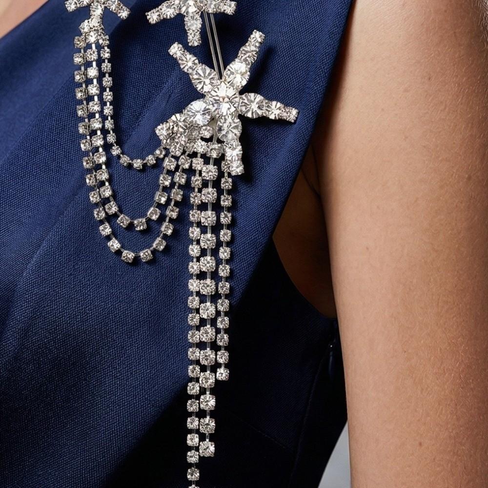 Light Luxury Star Tassel Brooch Clothes Accessories Light Luxury Broochs  Gifts
