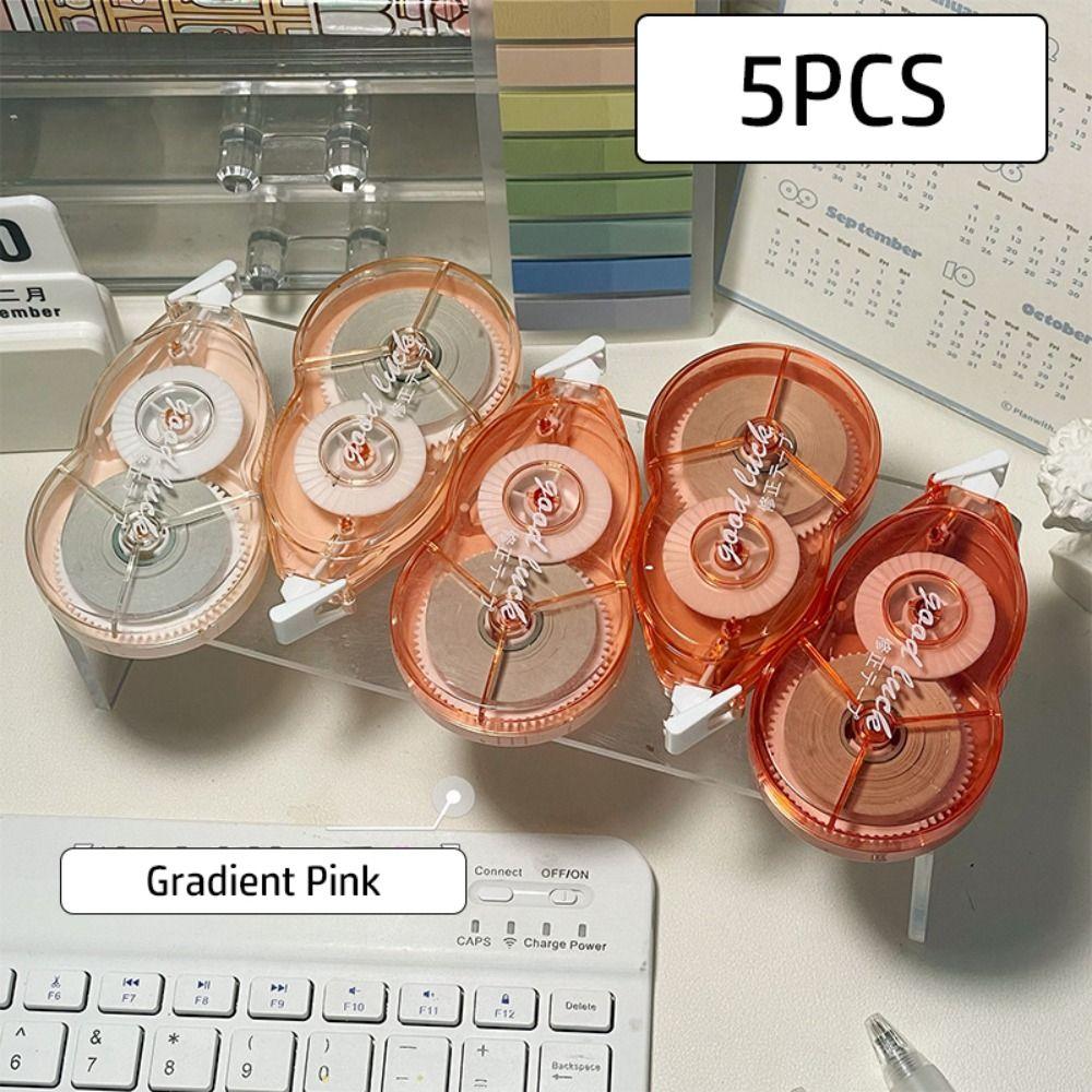 5 шт. градиентная цветная бесшумная лента с покрытием, бесшумная коррекционная лента для канцелярских принадлежностей, школьный офис розовый