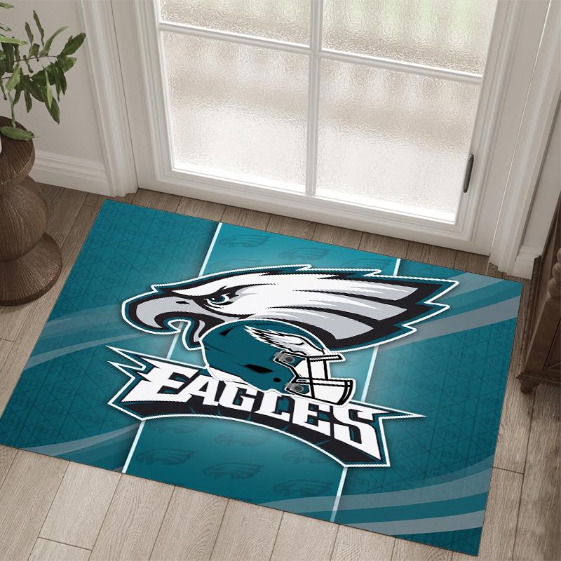 Tappeto in Cristallo Velluto Design Philadelphia Eagles Accogliente Non?Tappeto Stampato Antiscivolo per Camera da Letto Soggiorno Ingresso