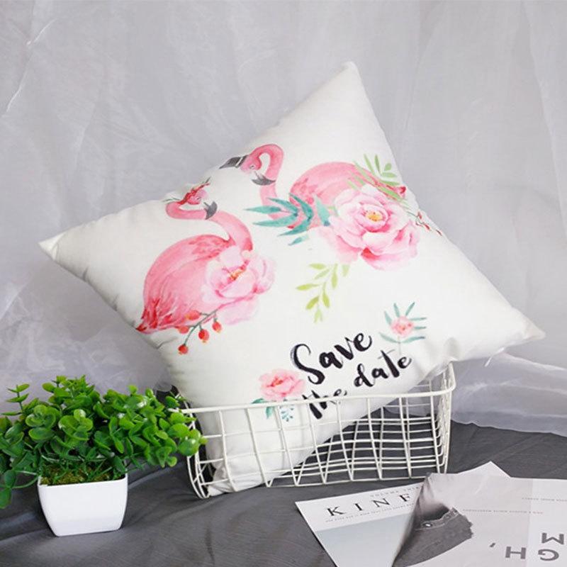 Small Fresh Flamingo American Pastoral Nordic Style Pillow Set Car Sofa Cushion Pillow Cover Does Not Include Pillow Core