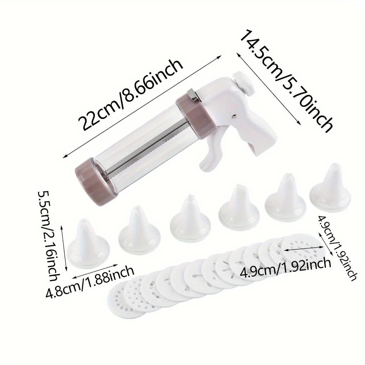 

1 набор-пресс для печенья - идеально подходит для приготовления маленького печенья - включает пластиковые пистолеты для прессования и аксессуары - основные кухонные принадлежности белый