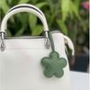 Trendy PU Leather Flower Keychain Solid Color Cartoon Car Keyring Personalized Backpack Hanging Decoration For Women Bag Pendant