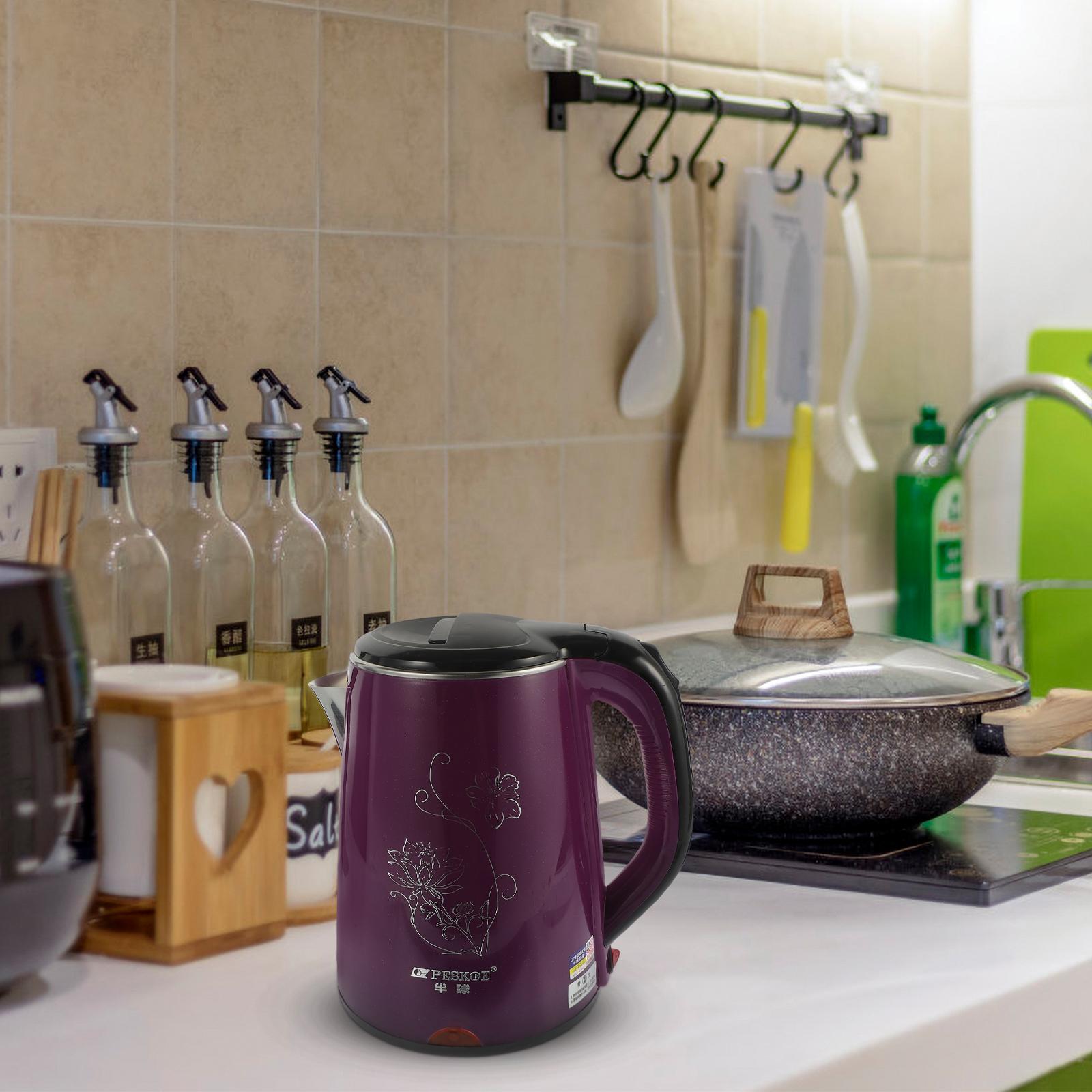 Stainless Steel Electric Kettle Double Wall Tea Kettle 23L Fast and Quite Boiling Auto Shut-off Protection (Black) violetto