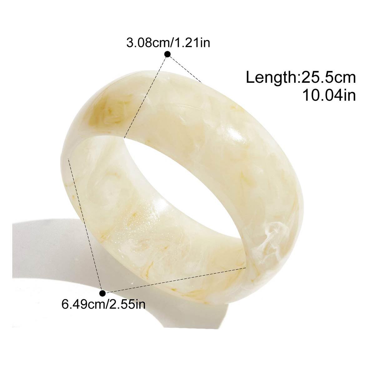 

Yori Hot Style White Black Brown Resin Chunky Hoop Bracelet Bangle Daily Trendy Jewelry Gift Waterproof Accessory