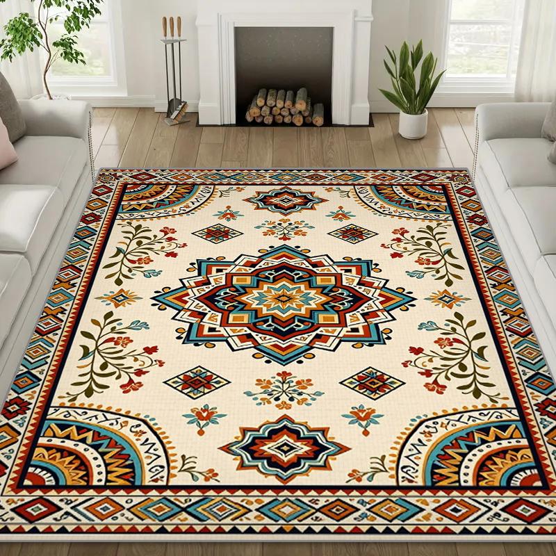 RAKKS New Moroccan  Large Area Rug - Low-Pile Crystal Velvet Carpet for Living Room & Bedroom Kitchen, Door Mat Home Floor Decor