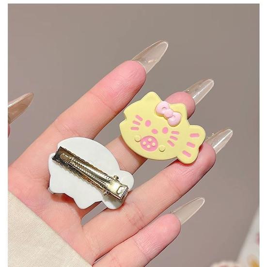 6Pcs Girl Hair Pins Cat Fish Resin Design Side Bang Hair Clips Stable Grip No Damage Small Hairpins Daily Travel Hair Accessories