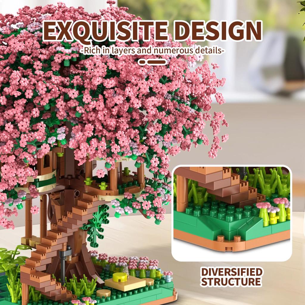 Sakura Bahnhof Baumhaus Bausteine - DIY Architekturspielzeug mit Bauanleitung