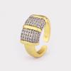 Nidin New Luxury Design Sparkling Zircon Charm Open Rings Adjustable 4 Styles For Male Female Couples Finger Jewelry Accessories