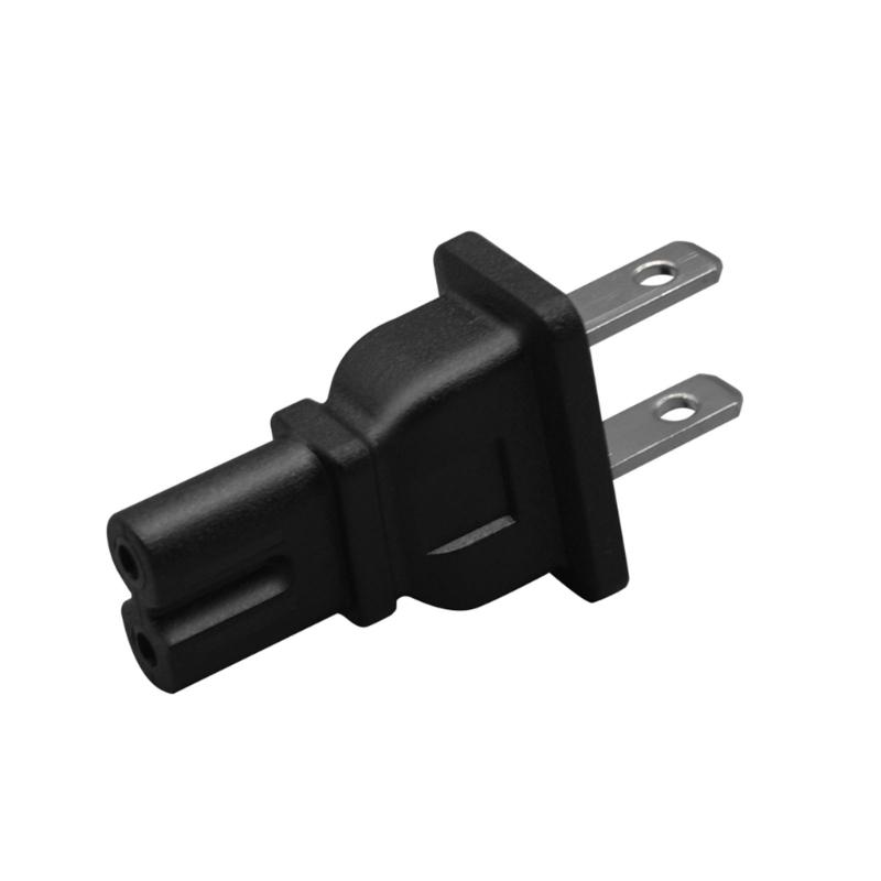 US 2 Prong Power Cord Power Plugs,2Pin Male to IEC320 C5/C7 Female Laptop Power Conversion Plugs