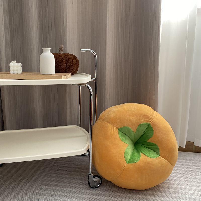 Thickened Cushion with Tomato-Shaped Pillow Vegetable Mushroom Persimmon Round Cushion Pad for Window Seat Pillows for Bedroom