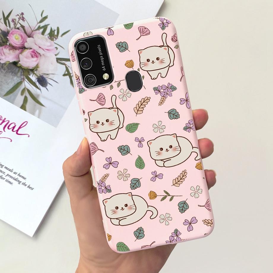 For Samsung M31 M21 2020 SM-M215F Case Ultra Soft Bumper Flower Cat Painting Housing On Smasung Galaxy M21 M 31 Funda Bumper