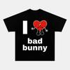 Regalo per Fan Ti Amo Bad Bunny Un Verano Sin Ti Stampa Grafica a Cuore T-shirt Y2k T-shirt Casual Larga Streetwear Maglietta Girocollo Unisex