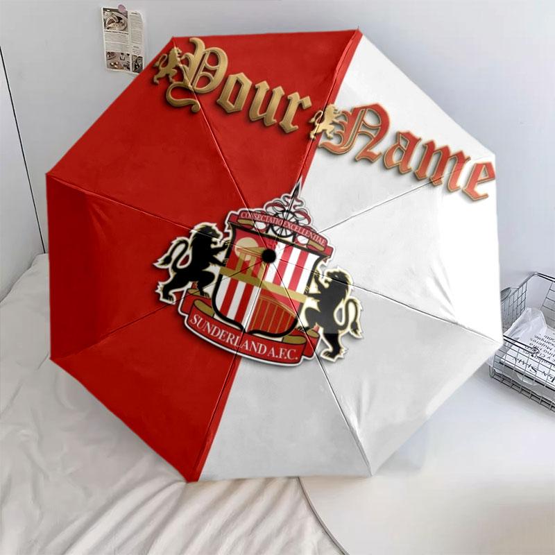 1 PC Automatic Folding Umbrella - Sunderland A.F Custom Name Pattern, Portable & Foldable Design with 8 Ribs, Christmas Birthday Gifts