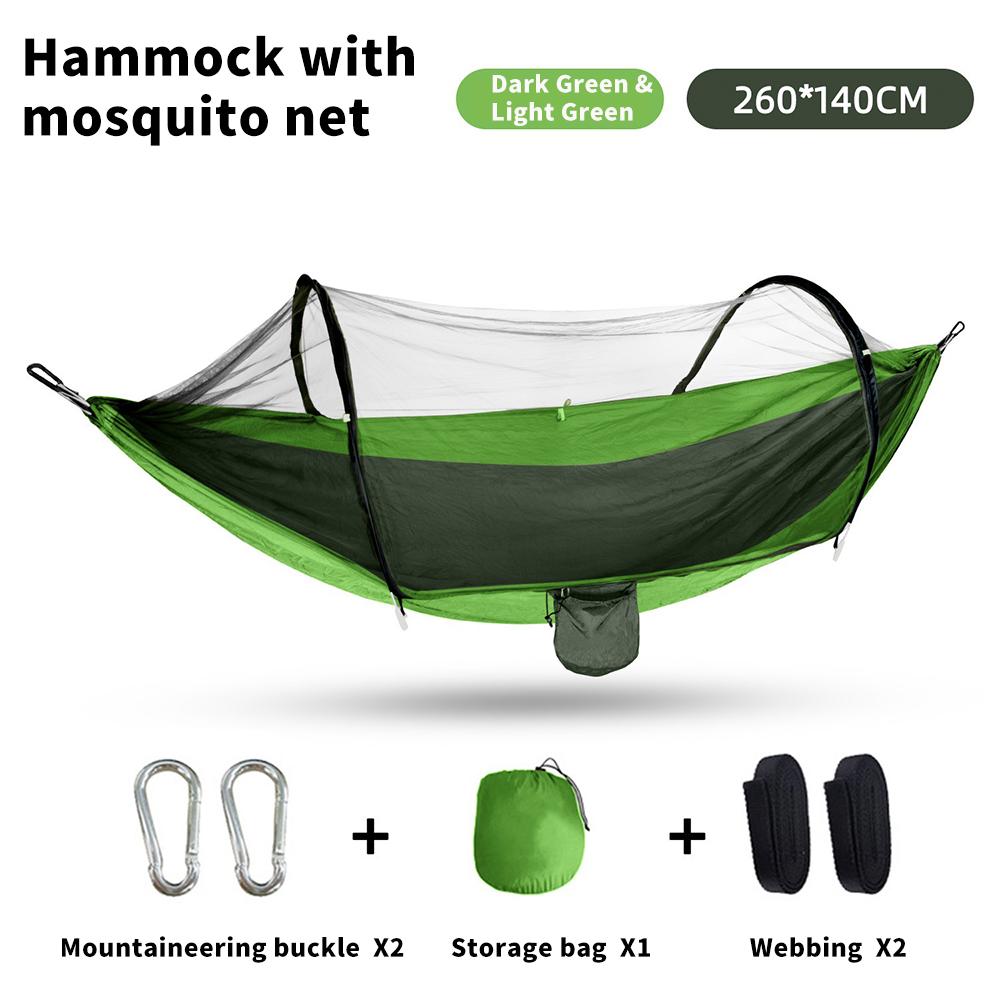 2024 Camping Hängematte mit Moskito Net Pop-Up Licht Tragbare Outdoor Parachute Hängematten Schaukel Schlaf Hängematte Camping Zeug