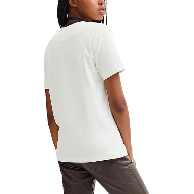 Coach Letter Logo Printed Round Neck Pullover Short Sleeve T-Shirt Unisex T-Shirts White CR132-WHT