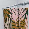 Pink Palm Leaves Shower Curtain Green Gold Colorful Bathtub Liner For Home Bathroom Decor Size 69X70 In
