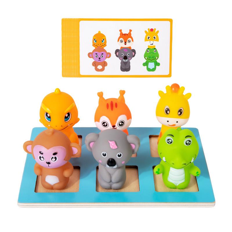 Children's Interactive Animal Park Queueing & Swapping Educational Blocks Tabletop Game