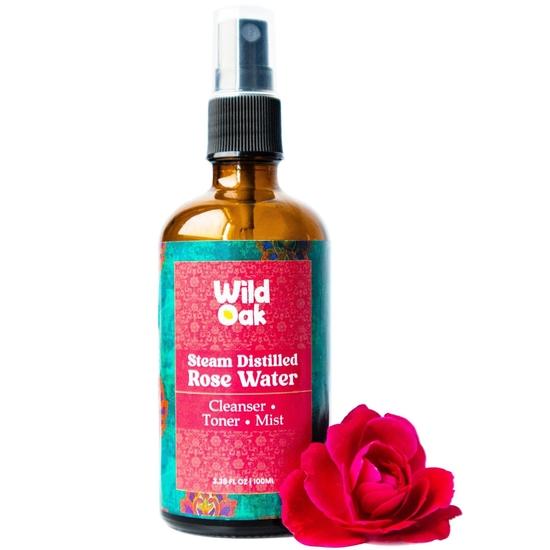 WildOak Steam Distilled 100% Pure Food Grade Rose Water | 100ml Bottle | Gulab Jal |Maintains Skin's Natural PH Level & Tightens Pores