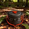 1.4L Aluminum Alloy Camping Pot with Heat Resistant Handle Cooking Pot Suitable for Outdoor Cooking Activity Use