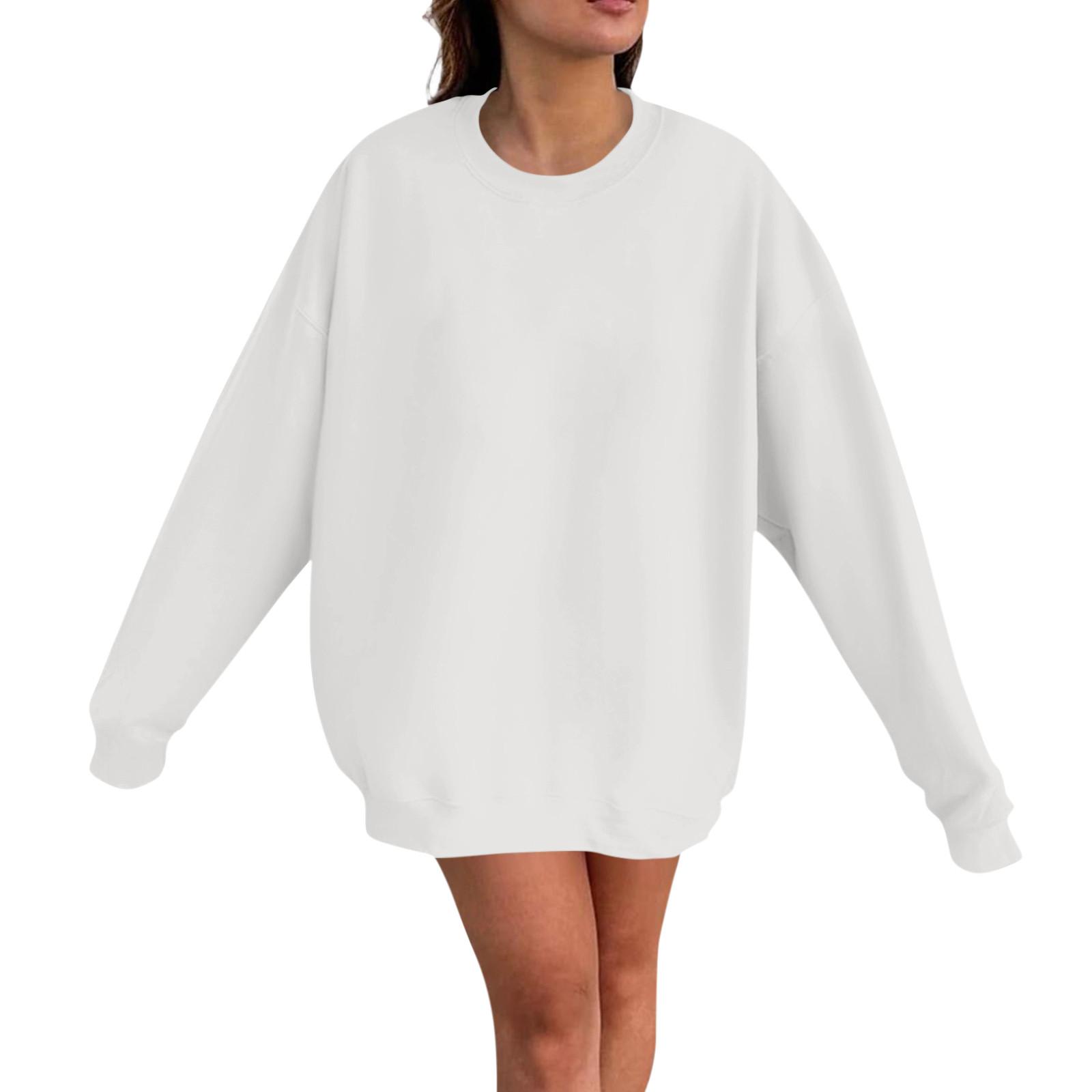 

Женская толстовка с цветными блоками, повседневная удобная свободная легкая женская толстовка с длинным рукавом и круглым вырезом XL белый