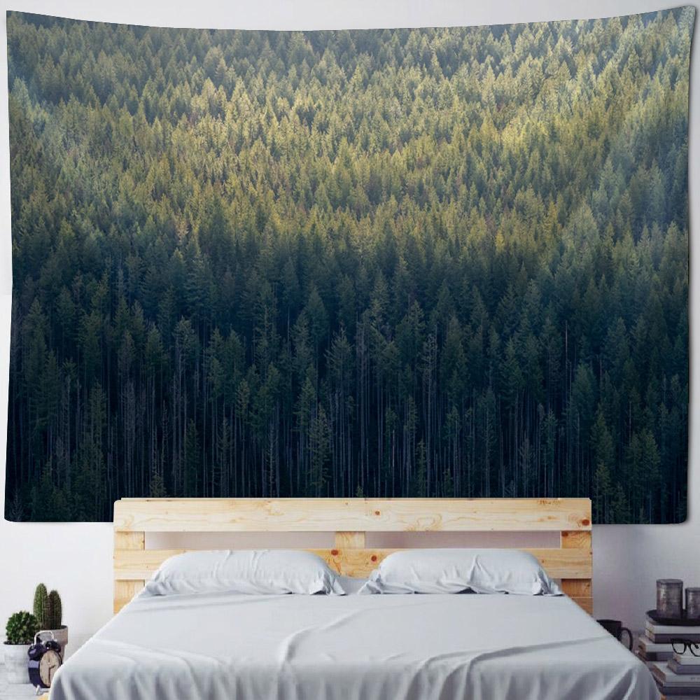 Living Room Bedroom Decoration Tapestry Natural Scenery Wall Hanging Home Wall Background Cloth Forest Tree Large-sized Tapestry