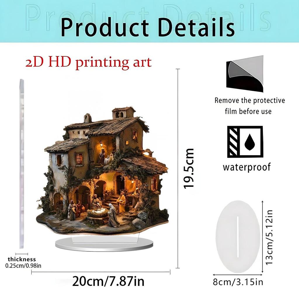 Rotating Christmas Carousel 2D Acrylic Standee - Festive Gift & Home Decoration
