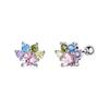 WOSTU 925 Sterling Silver Colorful Heart Stud Earrings Rainbow Unicorn Lightning Earrings For Women Fashion Silver Jewelry
