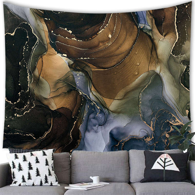 Silk-Textured Pigment Blending Digital-Printed Polyester Tapestries Living Rooms Bedrooms Macrame Wall Hanging Room Decor