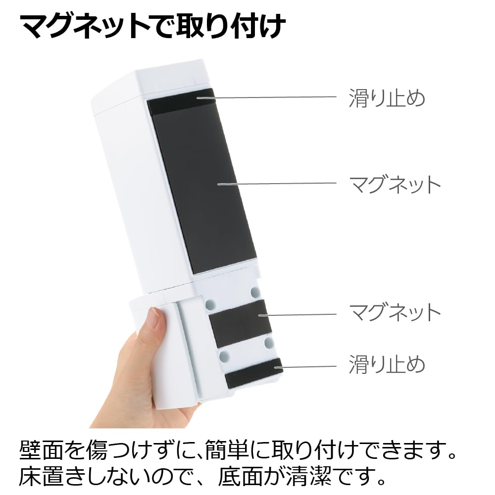 Richell Hover Magnetic Foam Dispenser 1 Piece Hand Bath x x 23cm Polypropylene and Weight 1kg 500ml, Gray, (110048), One-Handed Refill, Push-to-Float,