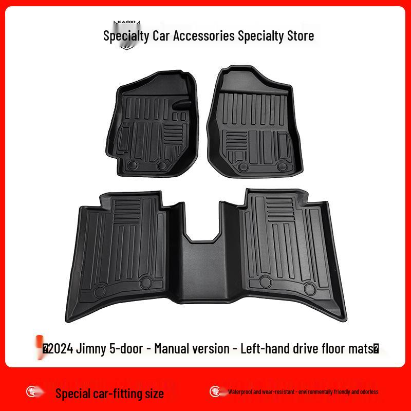 Jiminy Suzuki Jimny TPE Floor Mats - High Edge, Wear-Resistant, Waterproof, Left/Right Hand Drive Compatible, Carpet Surface.