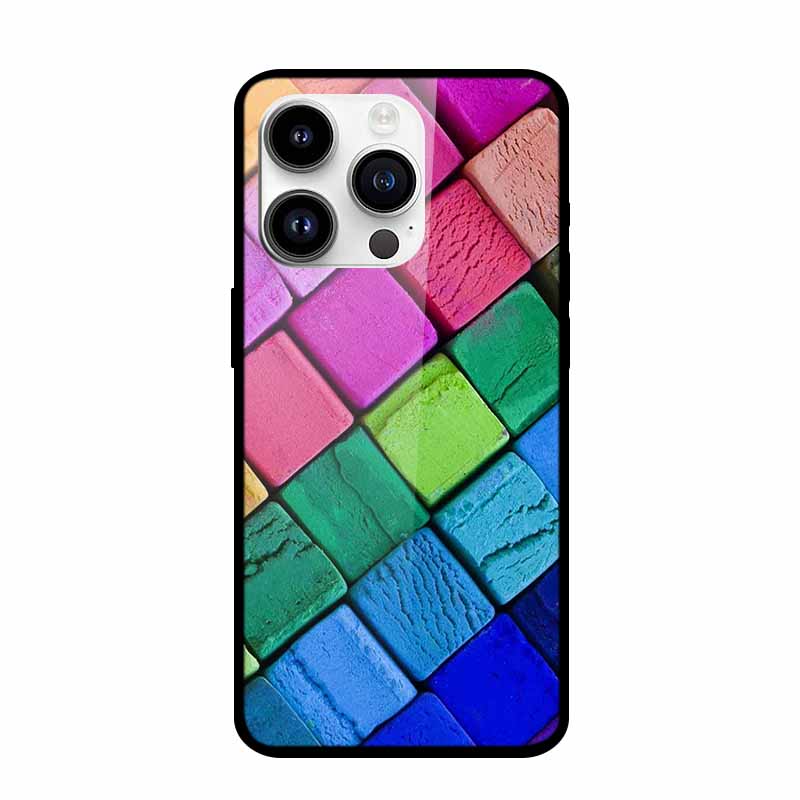 Tempered Glass Case For iPhone 15 Pro Max Hard Glass Back Cover For iPhone 15 Plus iPhone15 Phone Cases Bumper Colorful Shell