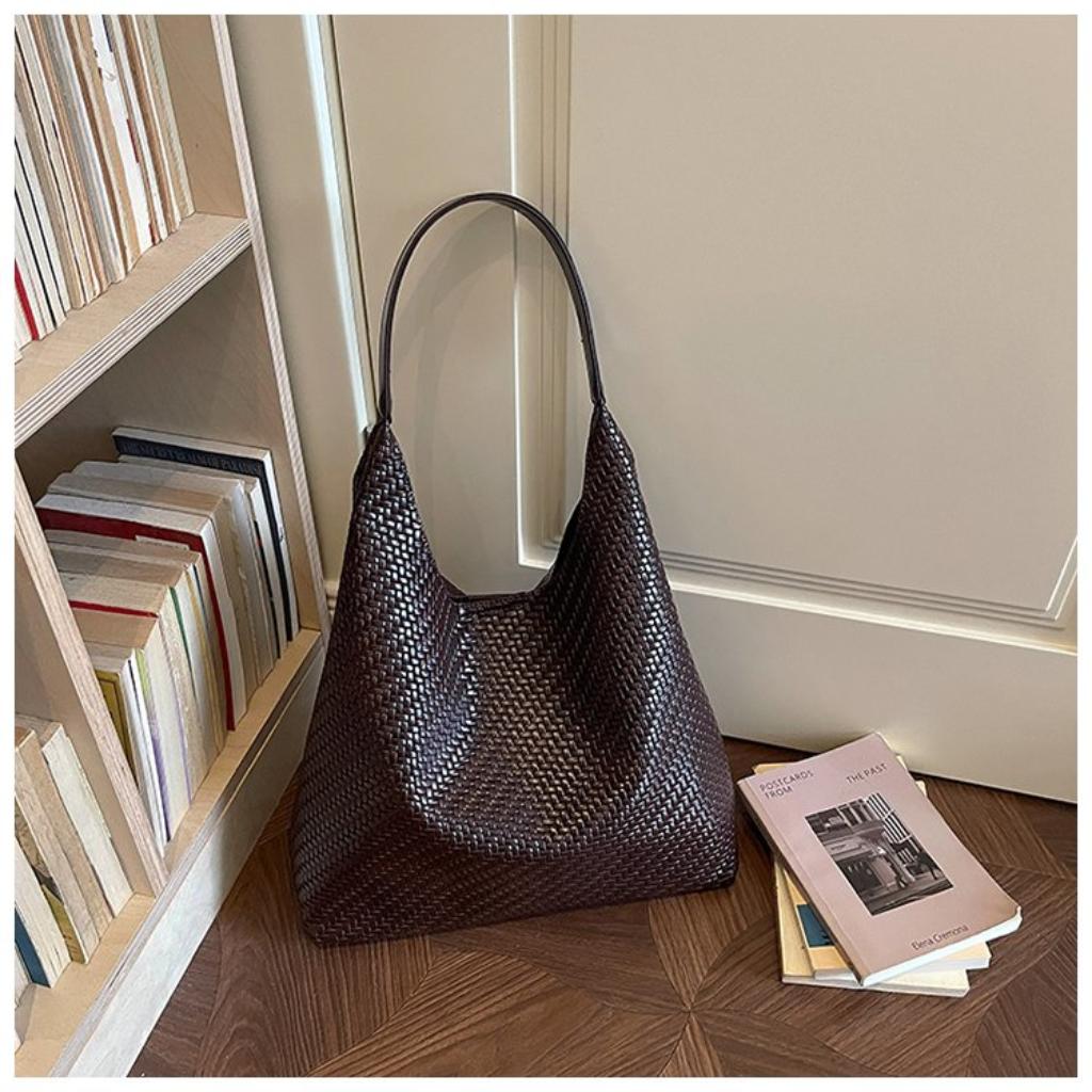 Xeie Thuk Tote Bag Women PU Woven Shoulder Daily