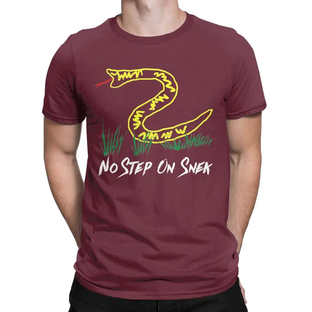 T-shirt Homme Drapeau de Gadsden No Step On Snek T-shirts Mode Manches Courtes Coton Grandes Tailles