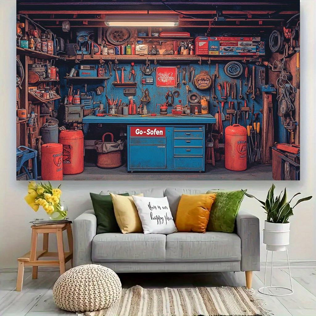 2D-Ebene, 1 Stück Retro-Studiohintergrund, geeignet für Industriestil, geeignet für Männerhöhle