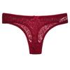 Low-Middle Waist Ladies Thong Panties, Non-marking Comfortable Breathable Women's T Pants Lace Sexy Women's Panties