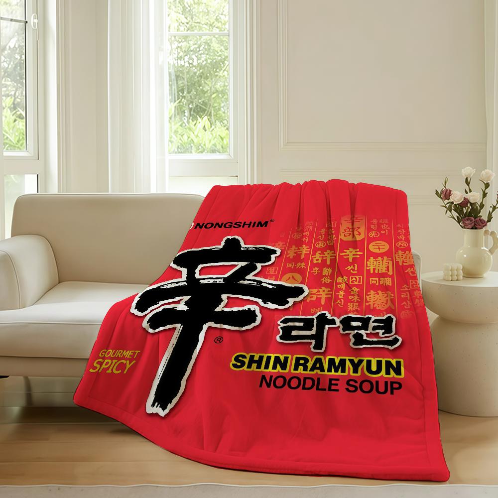 Fashion print S-Shin Ramyun Blanket For Sofa Office Bed Plane Travel Sleep Read Relax Camping Soft And Warm