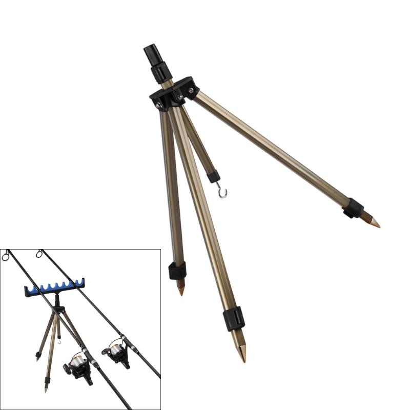 Fishing Rod Holder Tripod Stand Foldable Rods Support Rest Tripod Bracket Portable Aluminum Telescopic Ground Rack