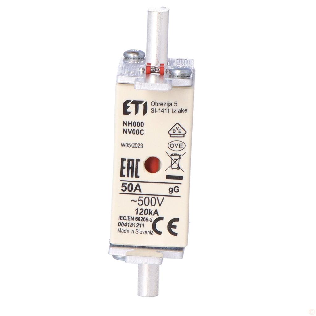 Fuse link - NH000 gG 50A/500V - slow