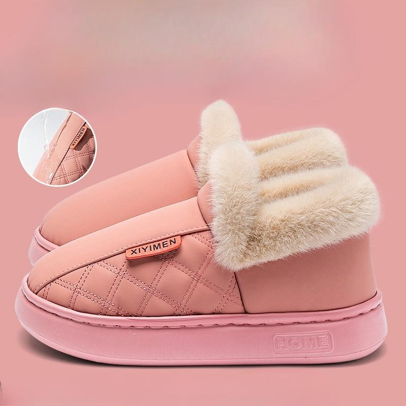 Cotton Slippers Bag and Waterproof Thick-soled Warm Fleece Anti-slip Shoes